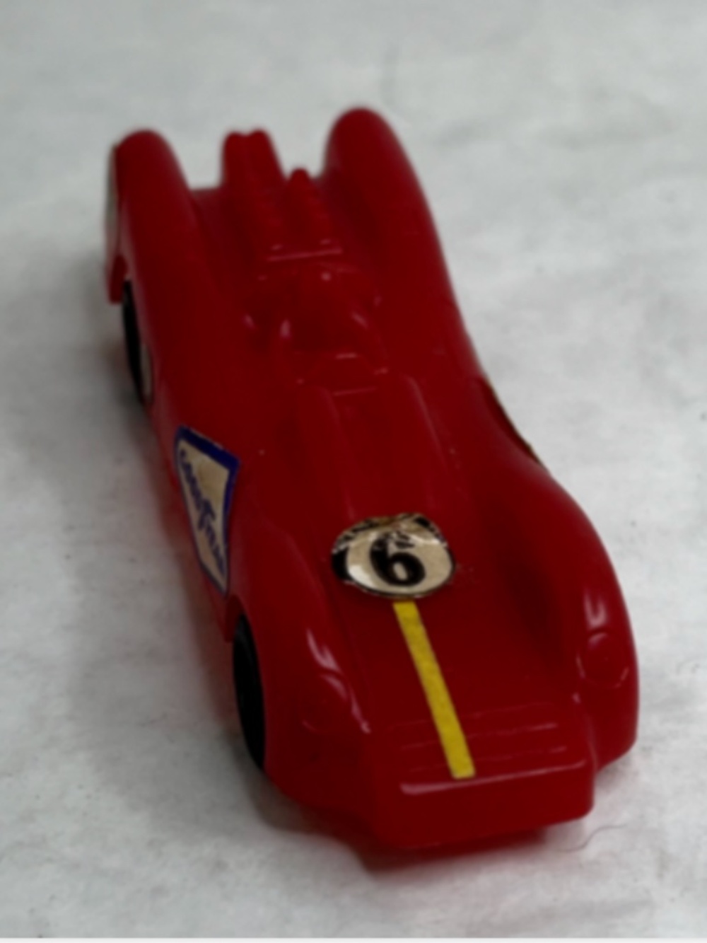 Vintage Red Plastic JVC Co 8 Race Car Autolite #6 Post Cereal Box Prize RARE